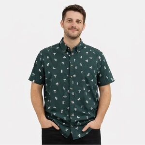 Sonoma Dark Green Mushroom Button Down Shirt